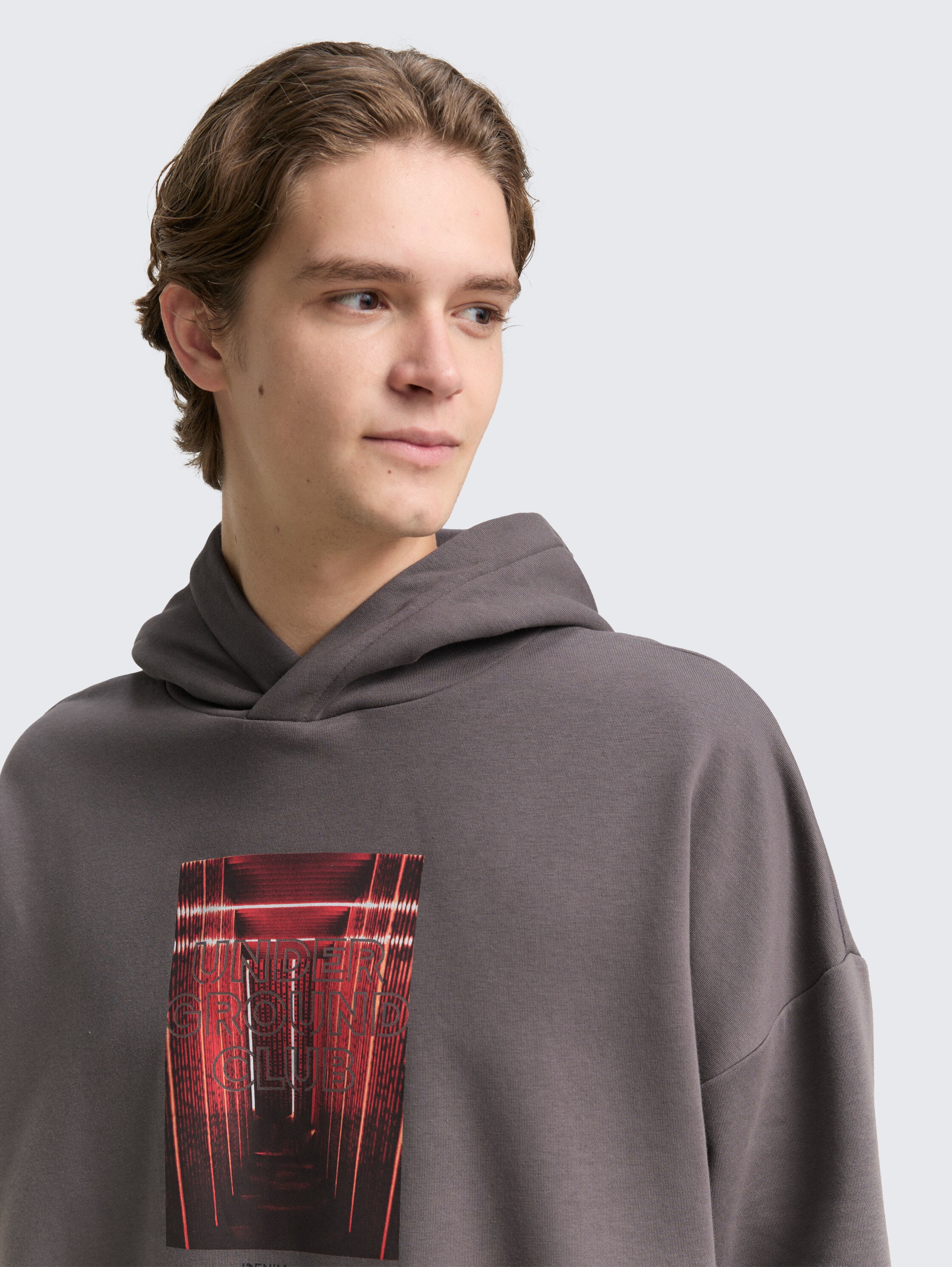 Oversize Hoodie Sweatshirt mit Print - classic_mid_grey - 