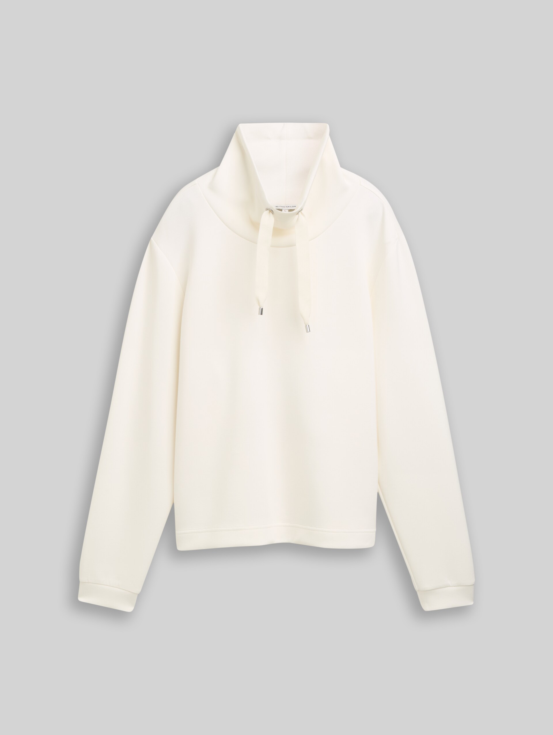 Scuba sweatshirt with stand-up collar - Whisper White - Front product view