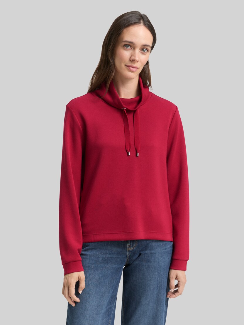 Scuba-sweatshirt met opstaande kraag door Women, Rumba Red