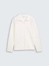 Chemise à manches longues avec col polo - Whisper White - Vue de face du produit