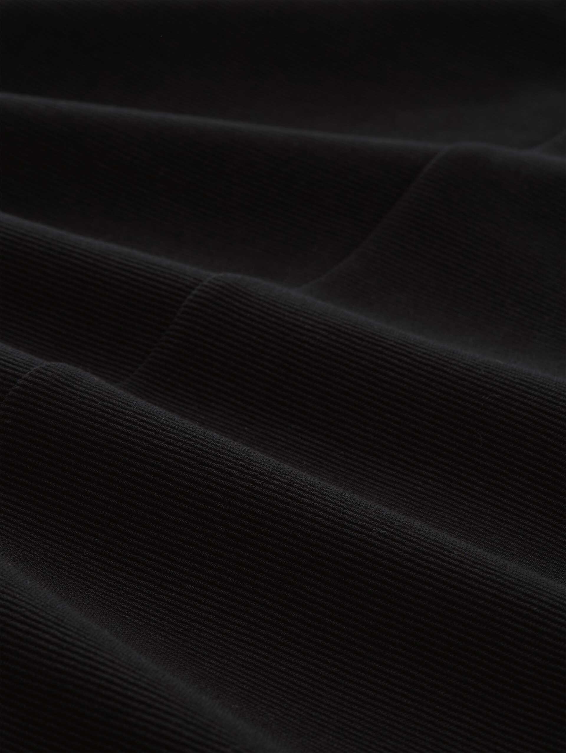 Langarmshirt mit Polokragen - deep black - Material-Ansicht