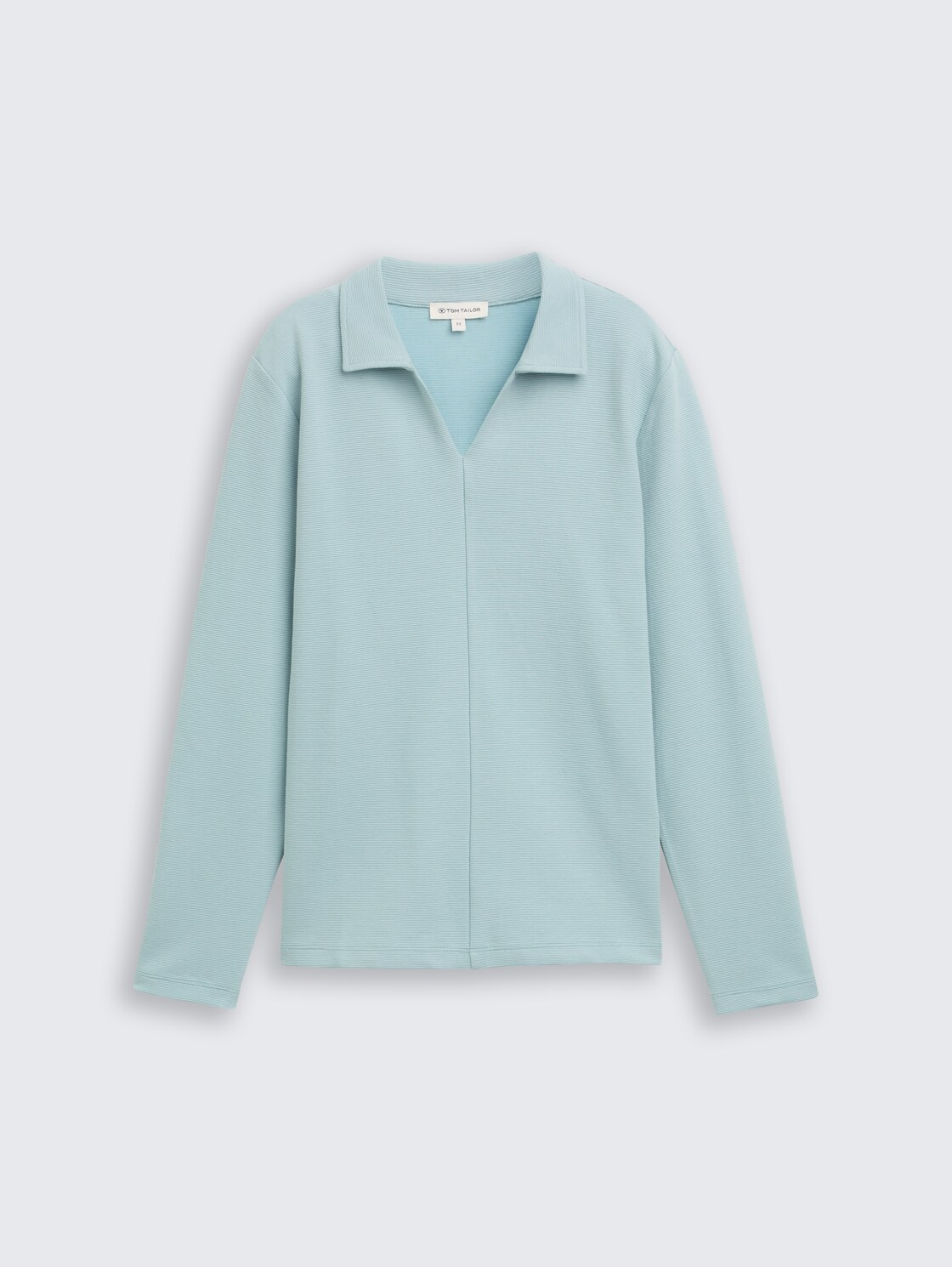 Langarmshirt mit Polokragen - white moss - Vorder-Produkt-Ansicht