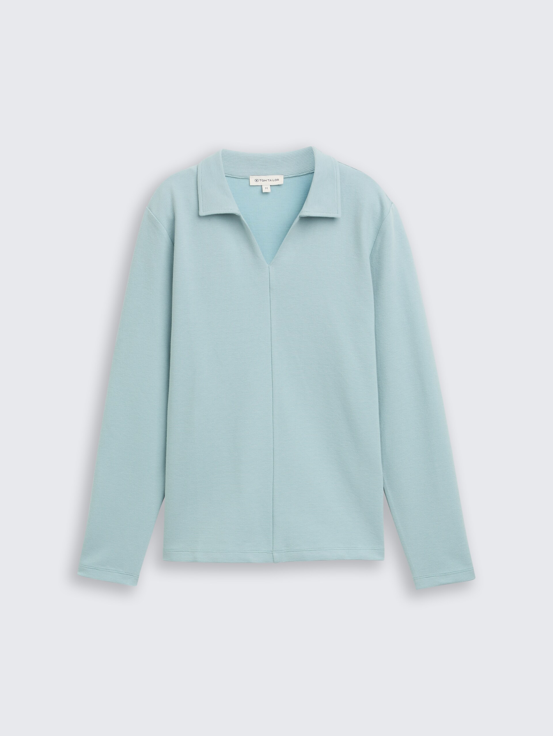 Langarmshirt mit Polokragen - white moss - Vorder-Produkt-Ansicht
