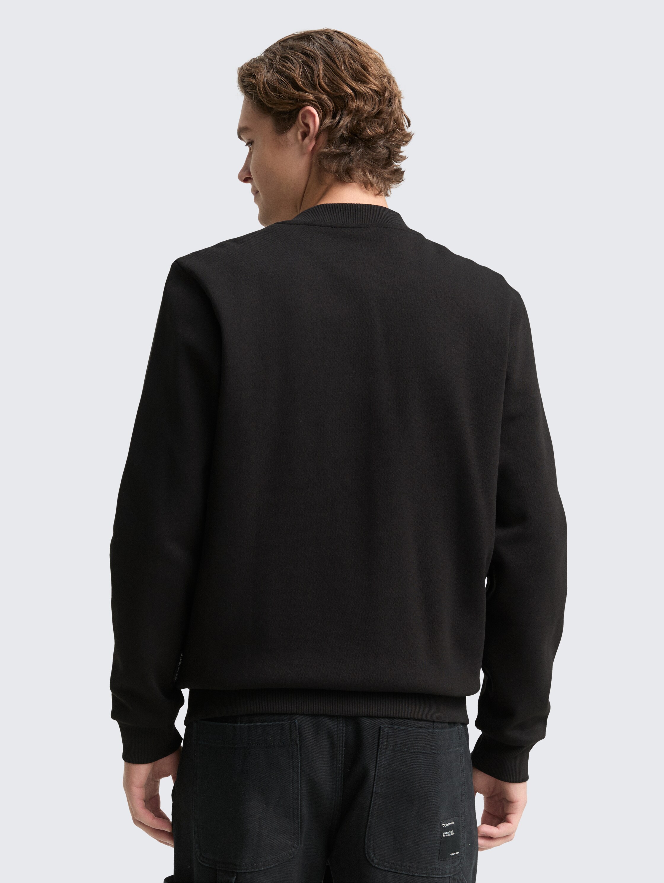 Sweatjack met bomberkraag - black - 