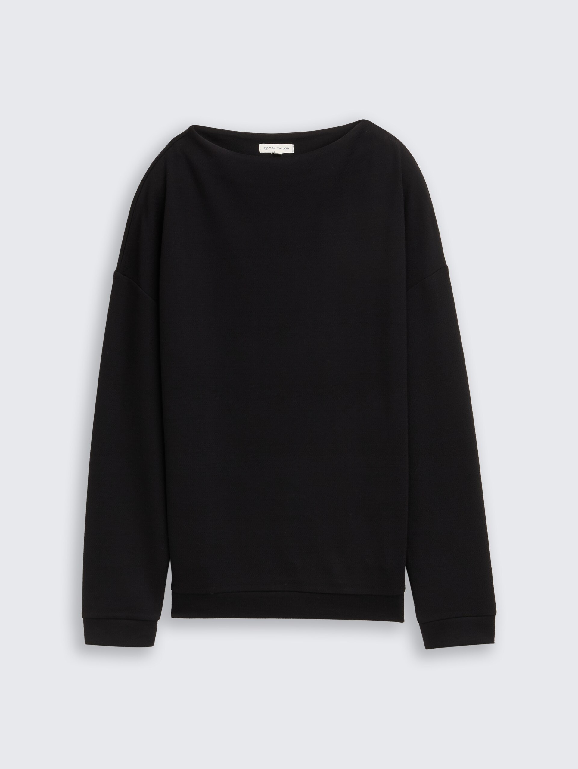 Loose Fit Sweatshirt mit Stehkragen - deep black - Vorder-Produkt-Ansicht