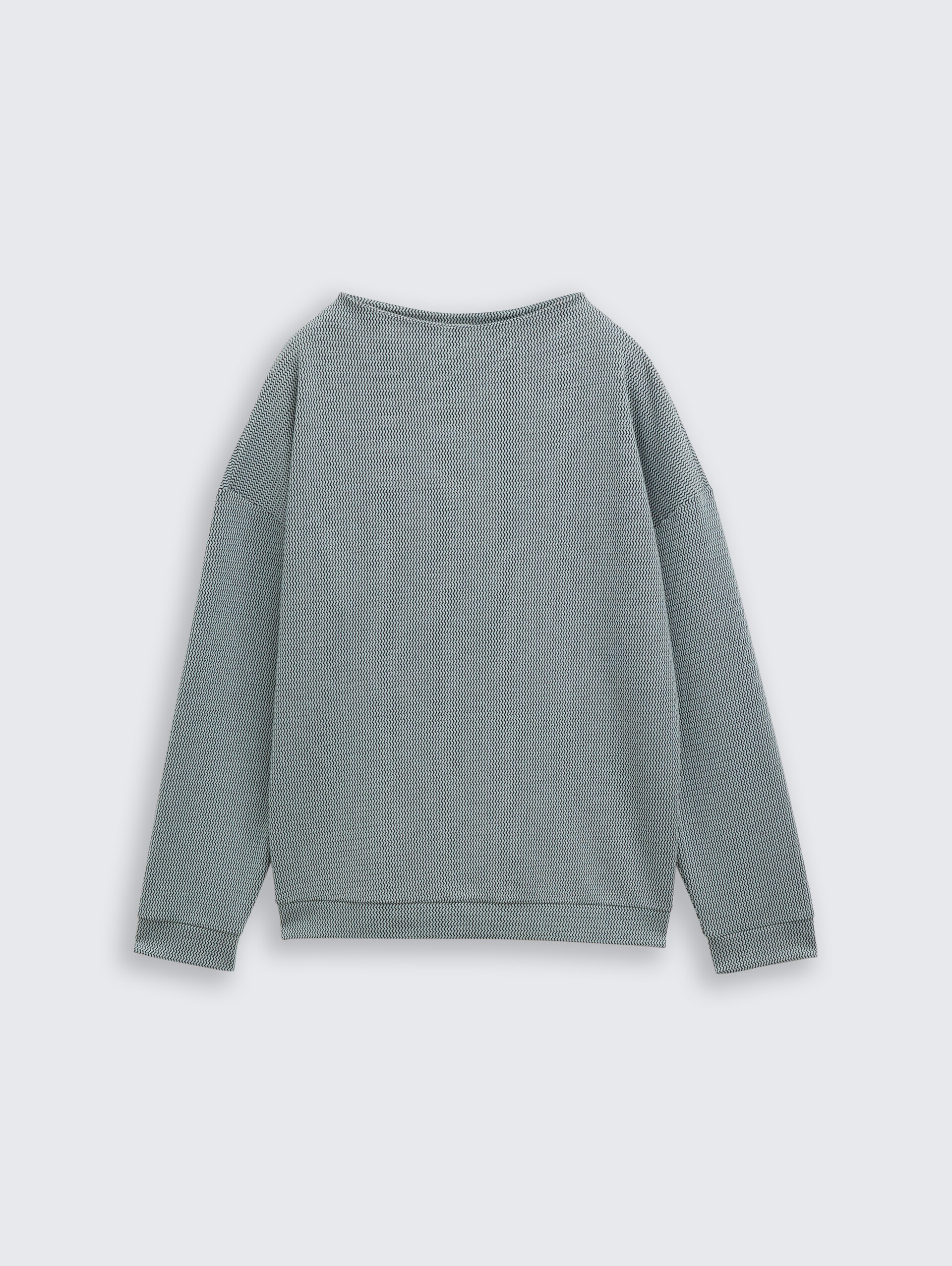 Loose Fit Sweatshirt mit Stehkragen - black moss wave structure - Vorder-Produkt-Ansicht