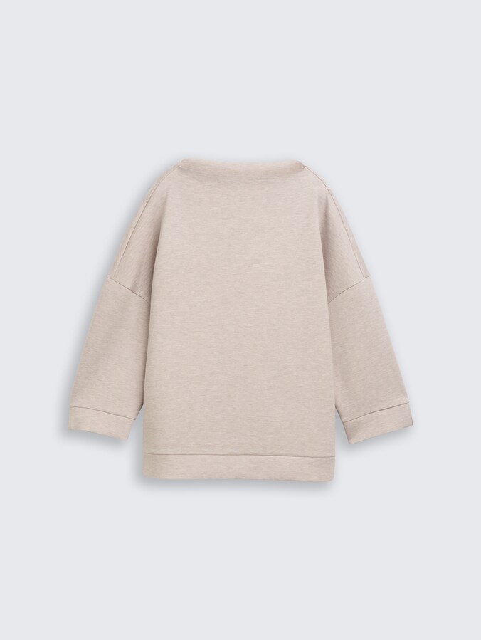 Boxy Fit Sweatshirt mit Stehkragen von Women, dark clouds grey melange