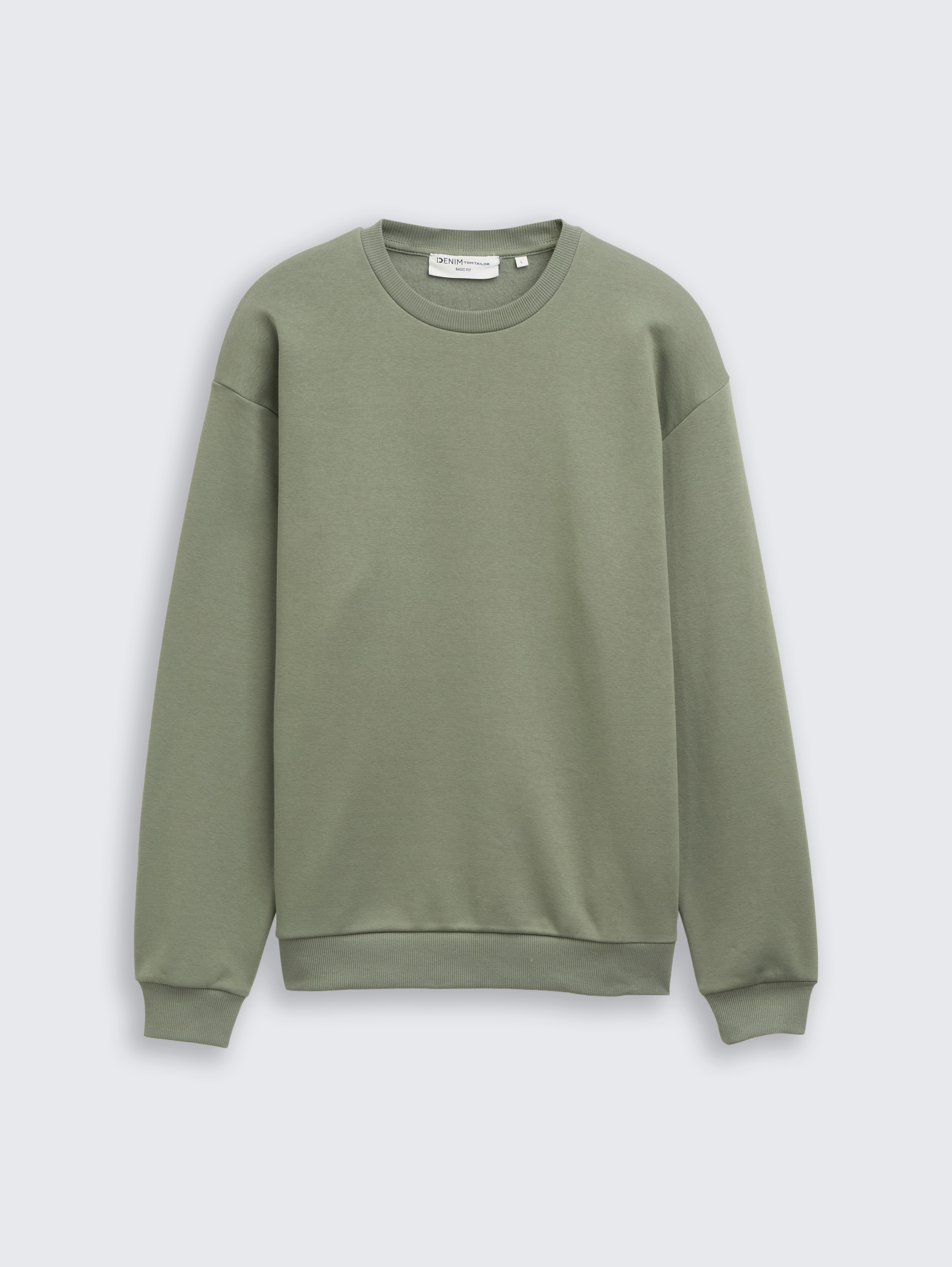 Basic sweatshirt by Denim Male, dusty mid olive