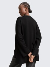 Oversize Scuba Sweatshirt - deep black - Auschnitt Model-Rückansicht