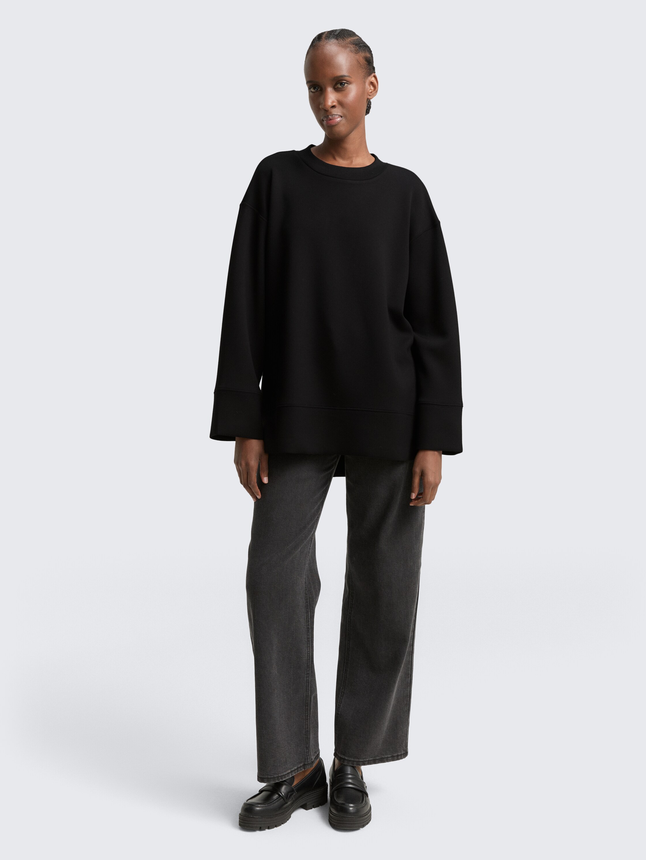 Oversized scuba sweatshirt - deep_black_1 - 