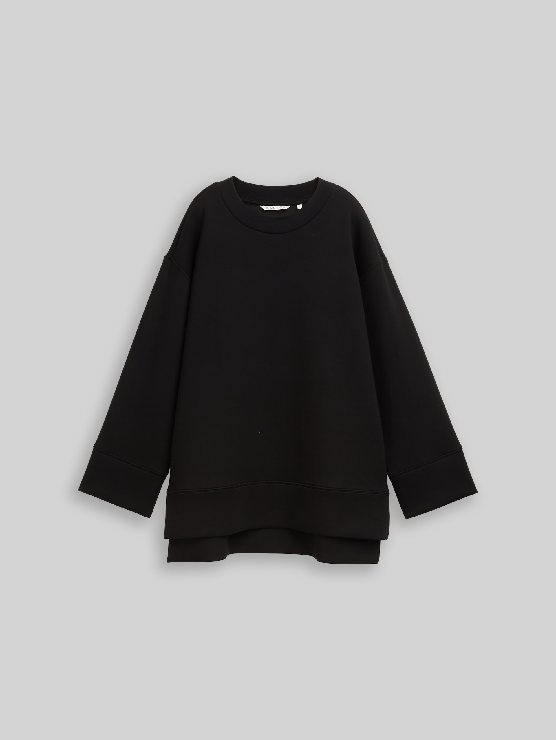 Oversized scuba sweatshirt - deep black - Front product view