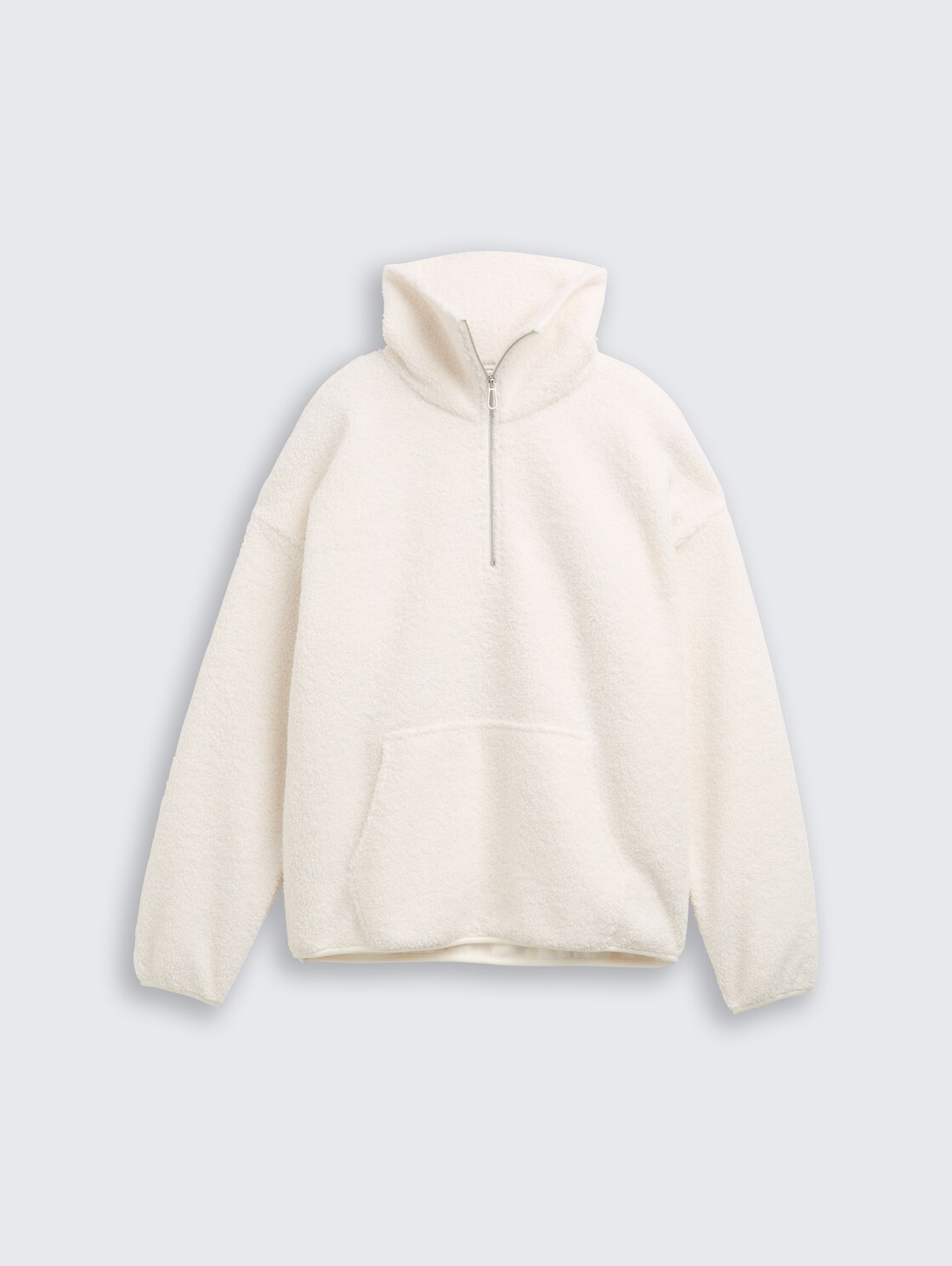 Loose Fit Teddy Sweatshirt - off white - Vorder-Produkt-Ansicht