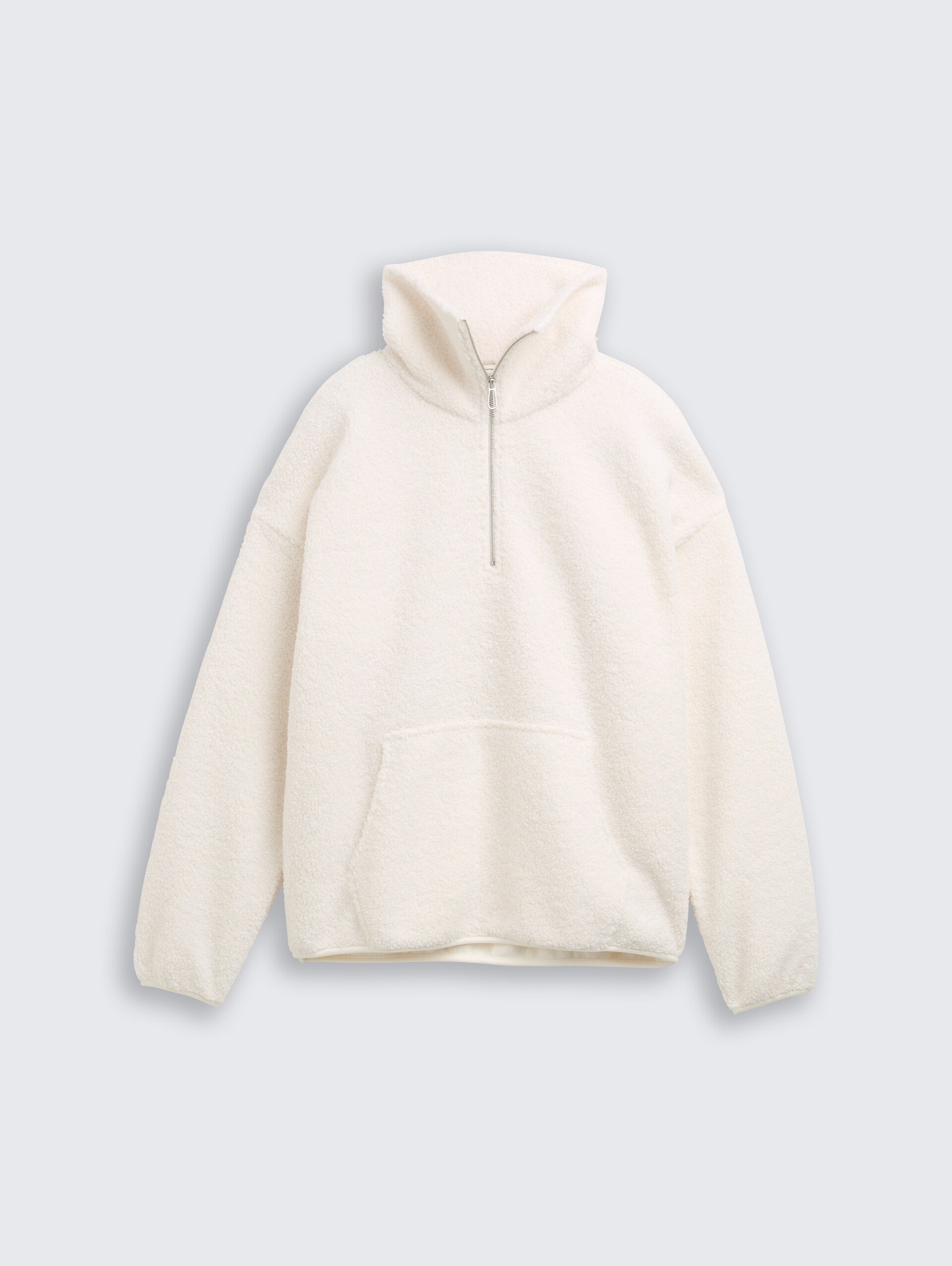 Loose Fit Teddy Sweatshirt - off white - Vorder-Produkt-Ansicht