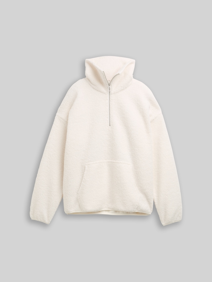 Loose Fit Teddy Sweatshirt von Denim Female, off white