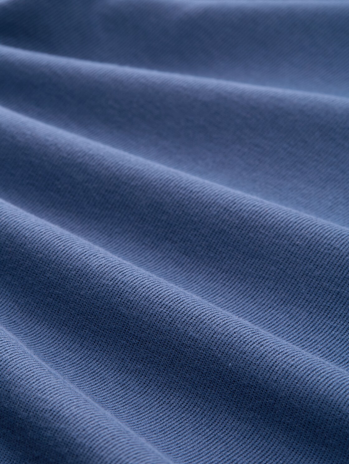 Fitted Sweatshirt mit Raffungen - Dark Duck Blue - Material-Ansicht