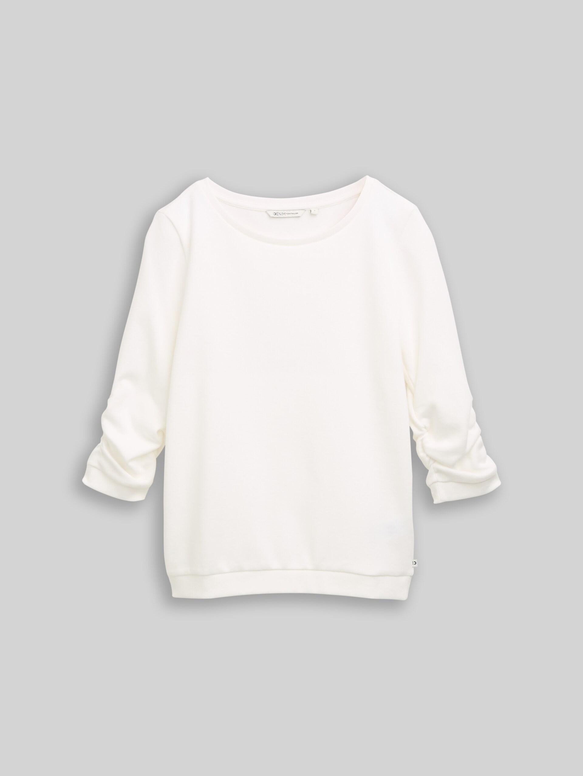 Fitted Sweatshirt mit Raffungen - off white - Vorder-Produkt-Ansicht