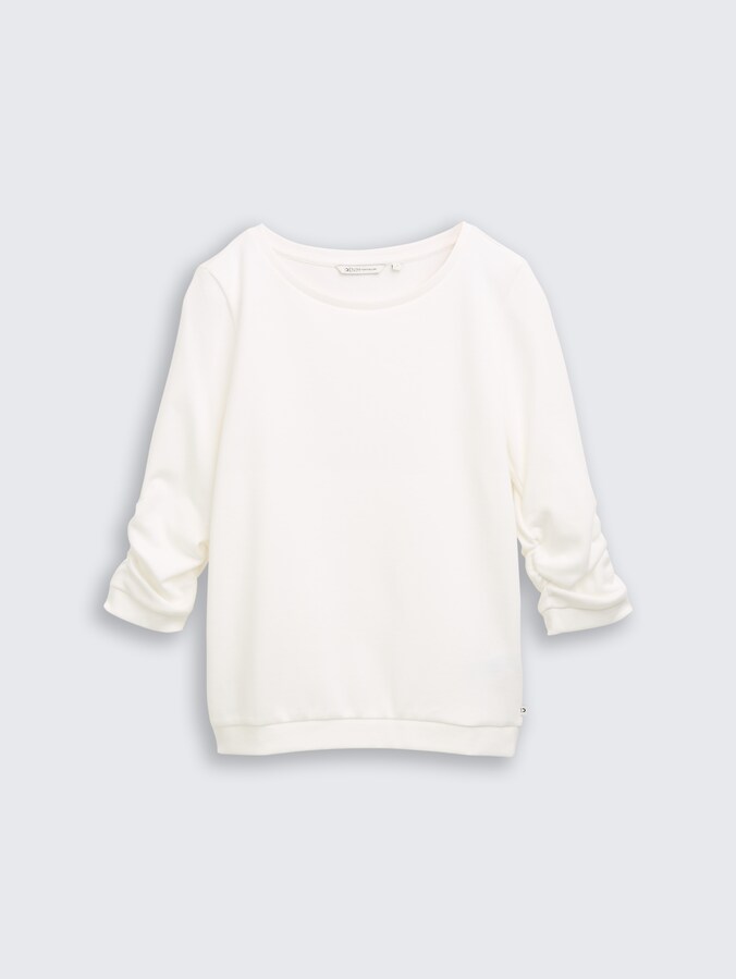 Fitted Sweatshirt mit Raffungen von Denim Female, off white