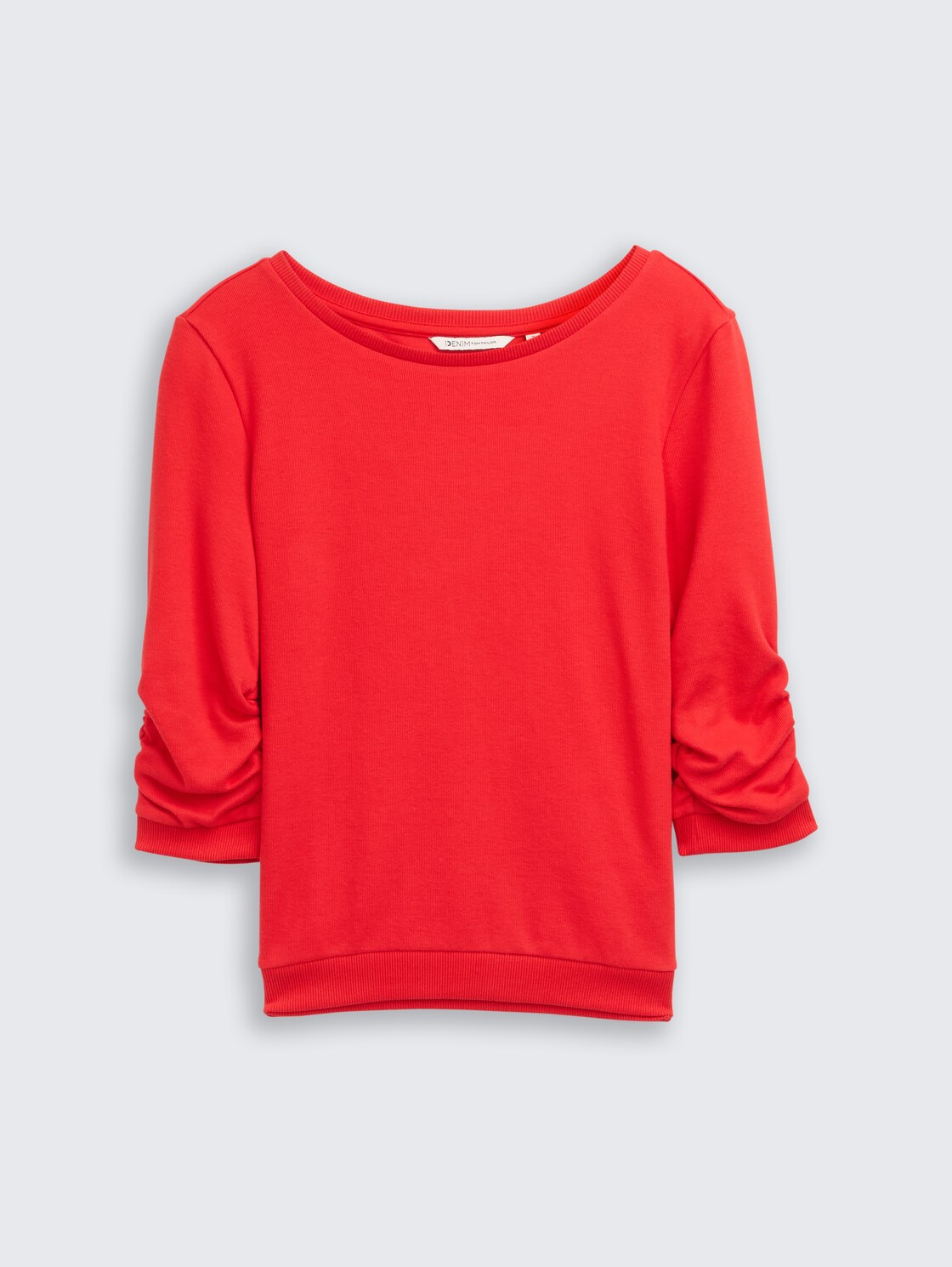 Fitted Sweatshirt mit Raffungen - brilliant red - Vorder-Produkt-Ansicht