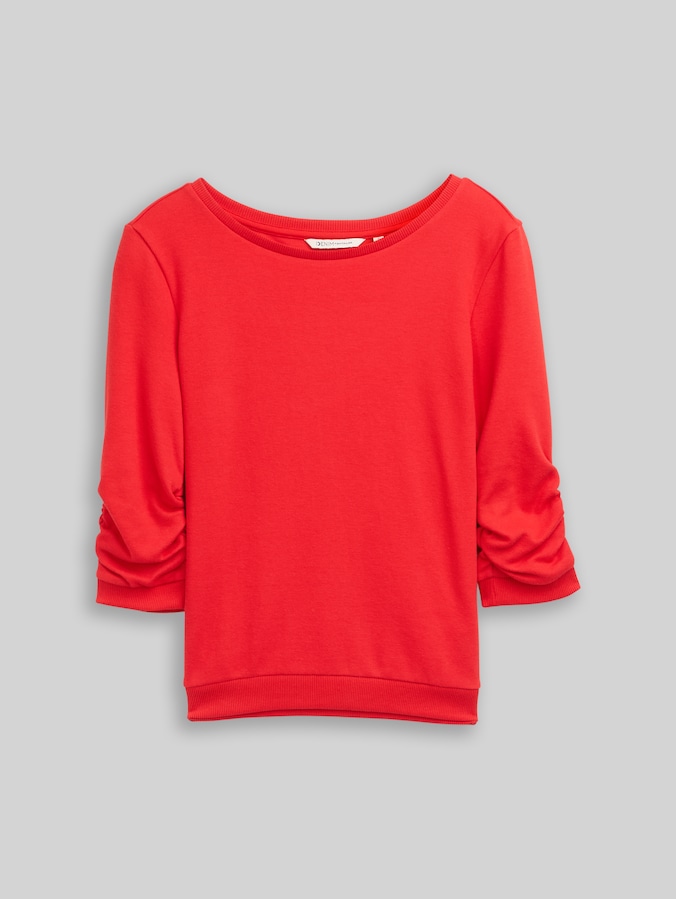 Fitted Sweatshirt mit Raffungen von Denim Female, brilliant red
