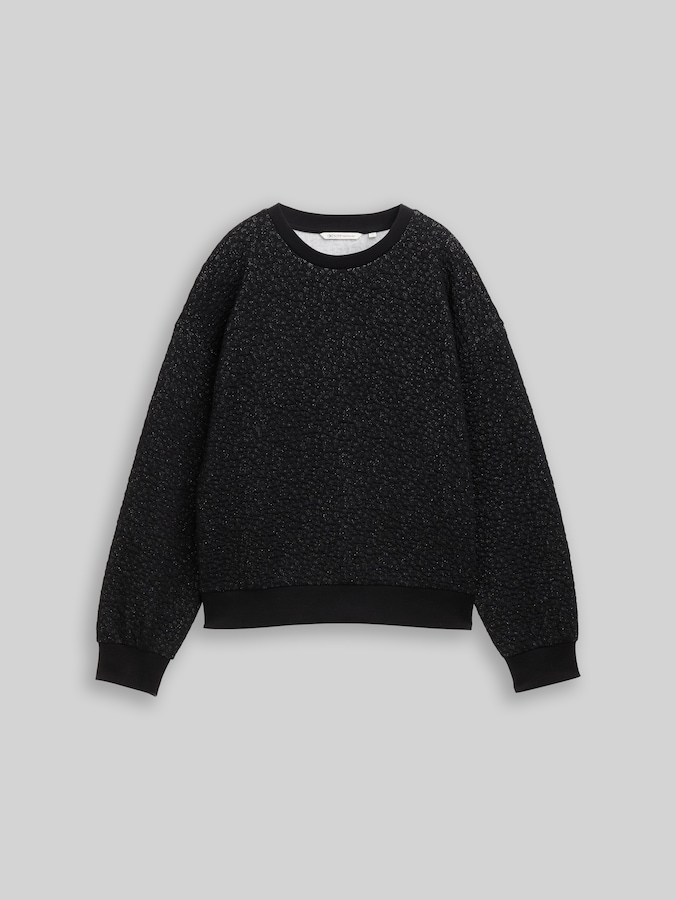 Sweatshirt mit Glitzer-Effekt von Denim Female, black glitter