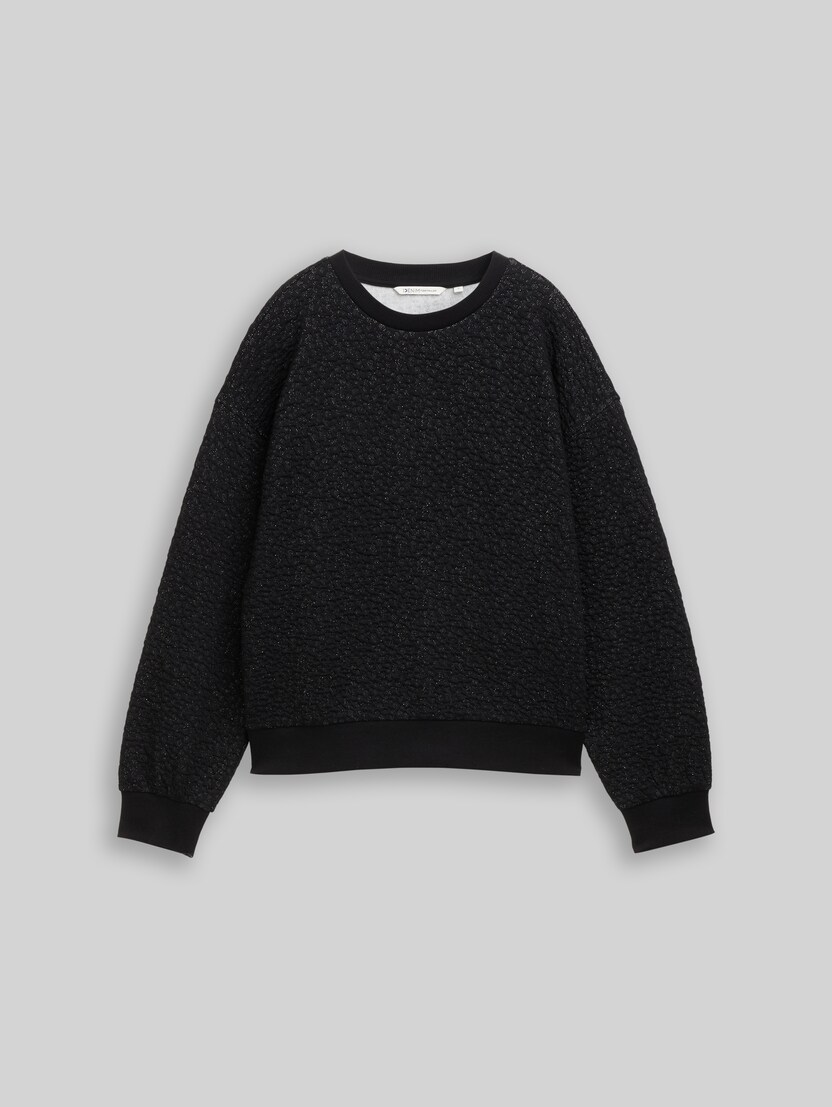 Sweatshirt with glitter effect by Denim Female, black glitter