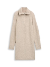 Selected, Mini dress with Troyer collar by Tom Tailor, beige