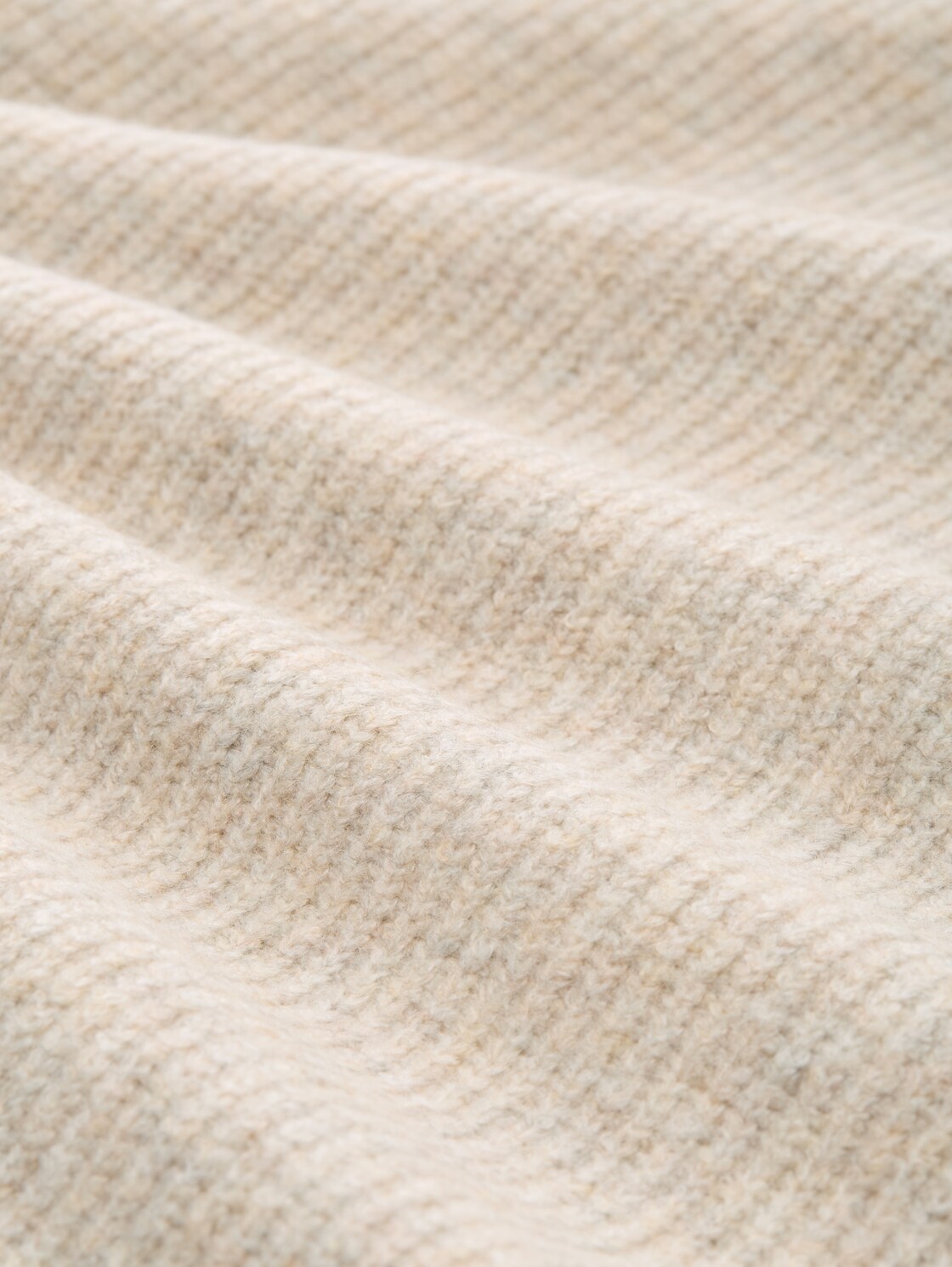 Mini-Kleid mit Troyer-Kragen - cosy beige melange - Material-Ansicht