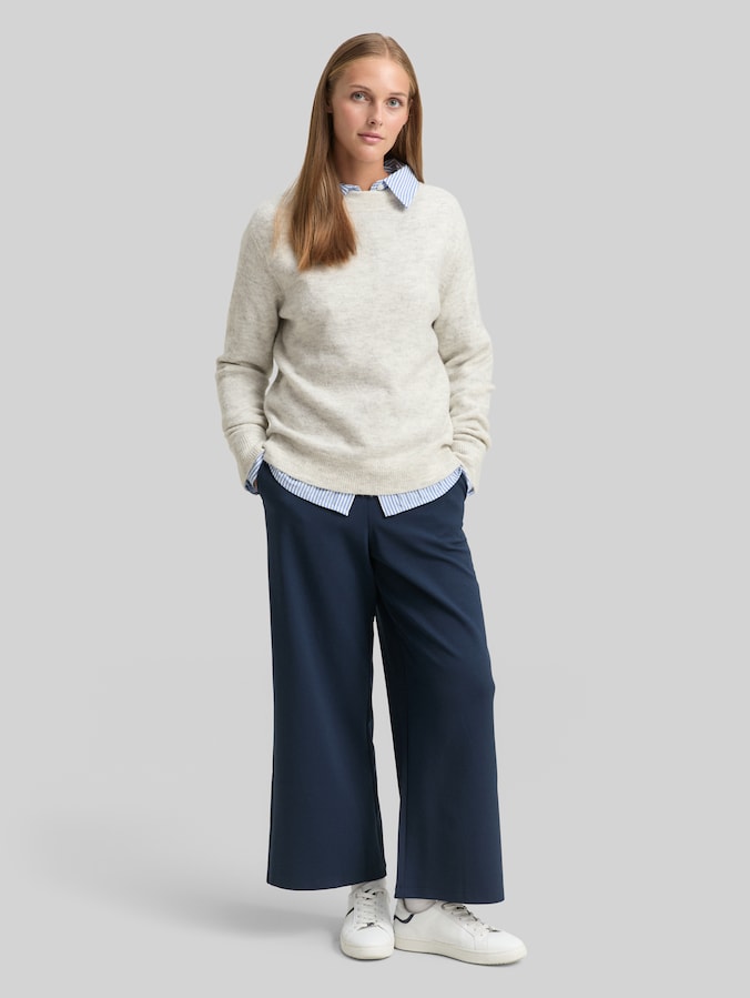Pull en maille cosy par Denim Female, Marble Beige Melange