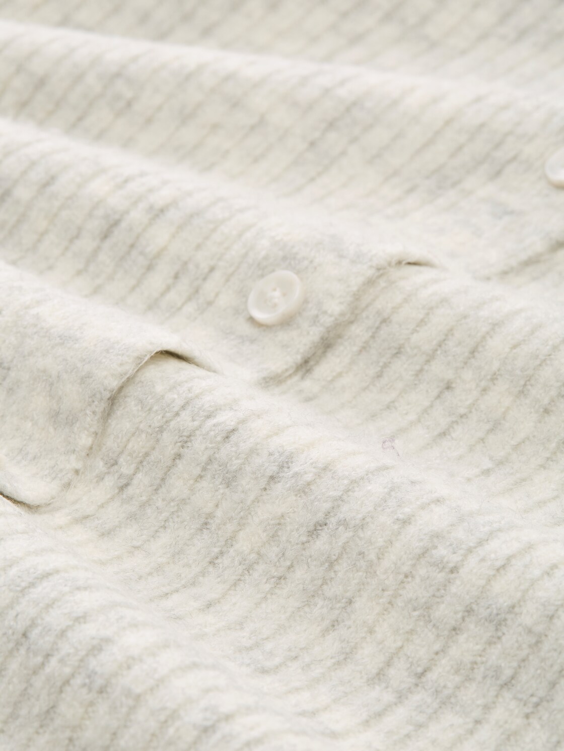 Cosy Cardigan mit Rundhalsausschnitt - Marble Beige Melange - Material-Ansicht