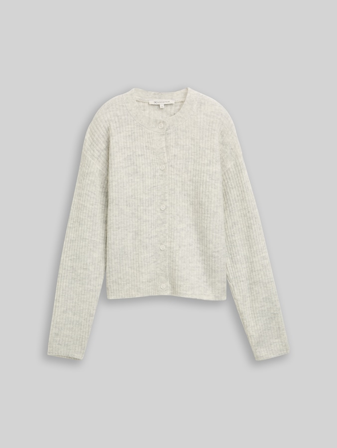 Gezellig vest met ronde hals door Denim Female, Marble Beige Melange