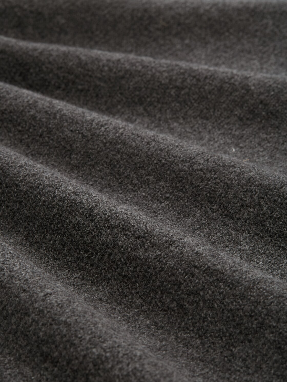 Relaxed Fit Strickpullover mit Stehkragen - Shale Grey Melange - Material-Ansicht