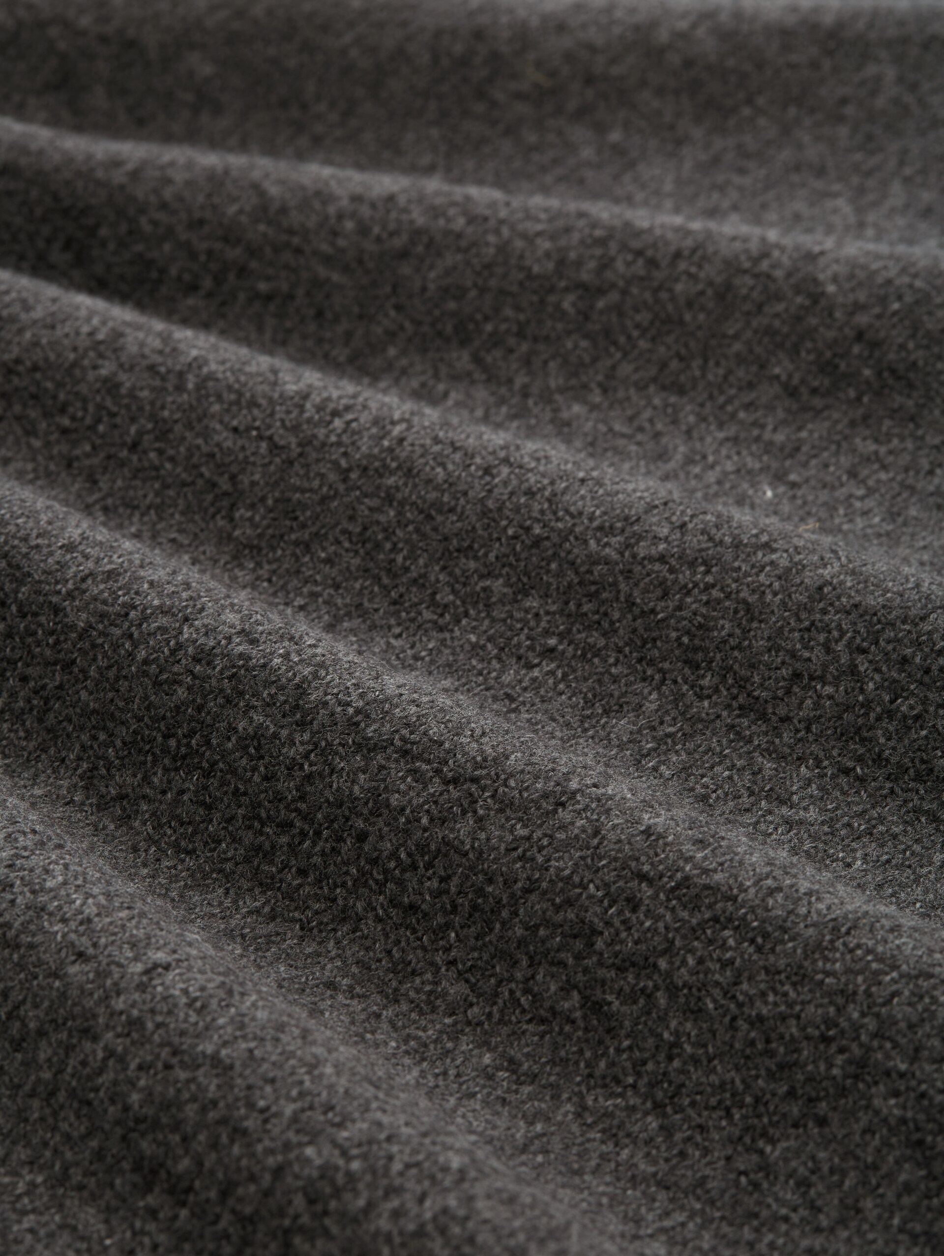 Relaxed Fit Strickpullover mit Stehkragen - Shale Grey Melange - Material-Ansicht