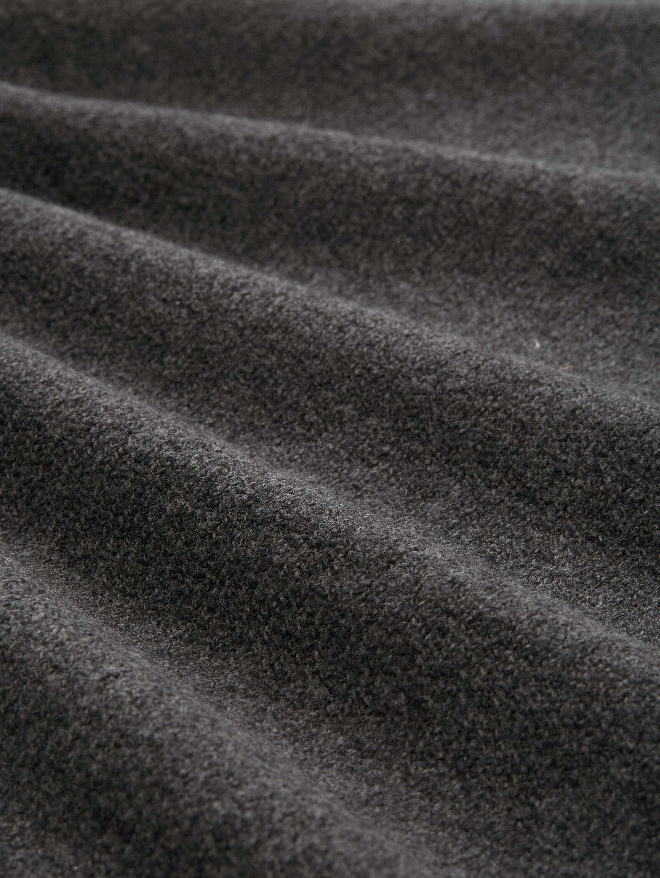 Relaxed fit knitted jumper with stand-up collar - shale_grey_melange - 