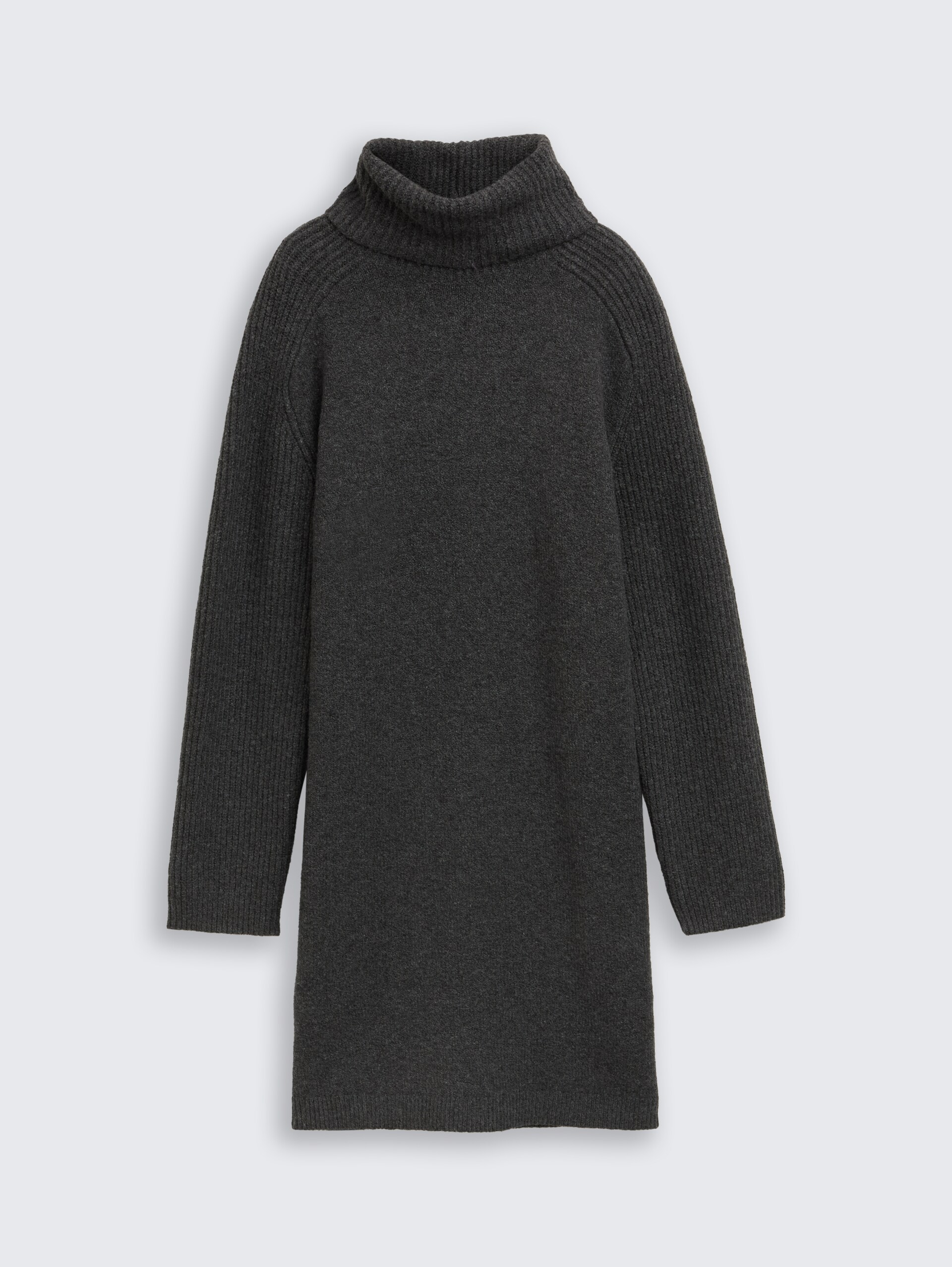 Mini-Kleid mit Rollkragen - Shale Grey Melange - Vorder-Produkt-Ansicht