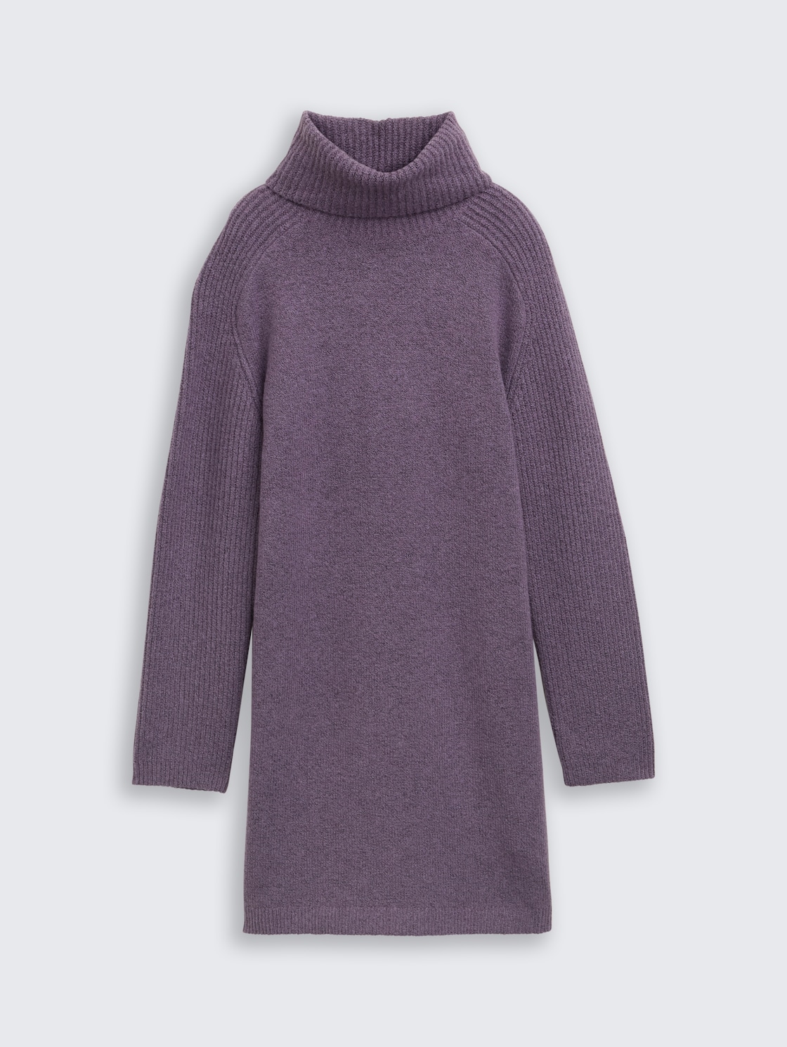 Mini-Kleid mit Rollkragen - dark lavender melange - Vorder-Produkt-Ansicht