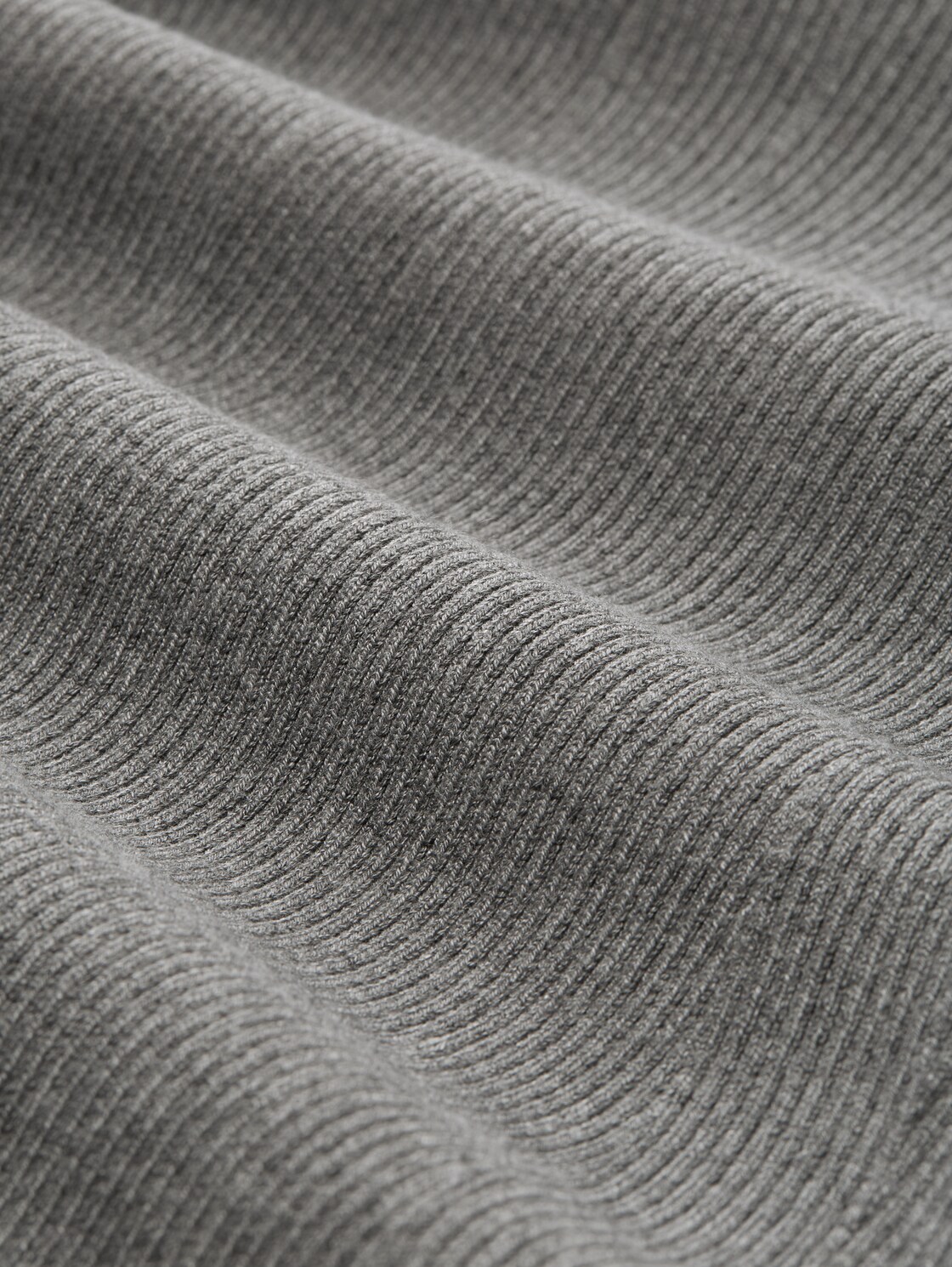 Tight Fit Strickpullover - Stormy Gray Melange - Material-Ansicht