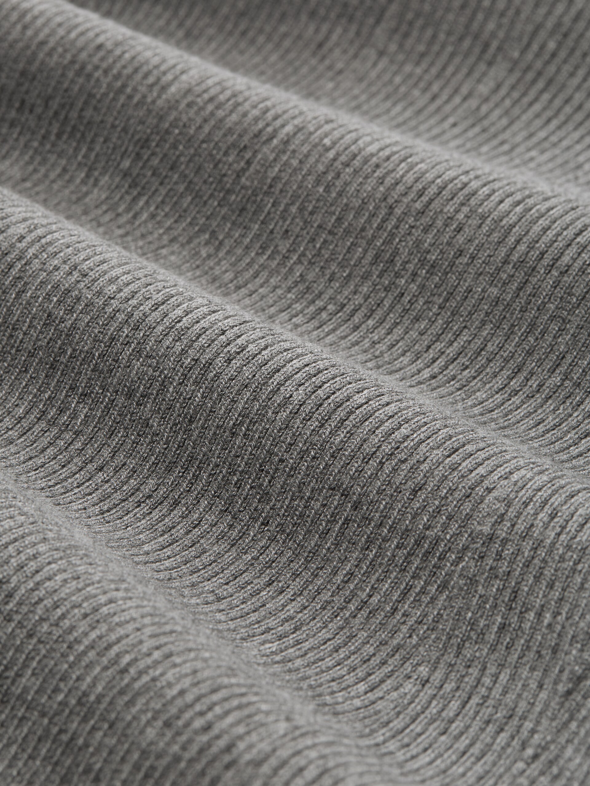 Tight Fit Strickpullover - Stormy Gray Melange - Material-Ansicht