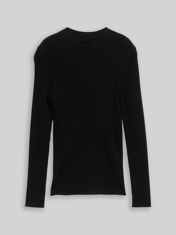 Tight Fit Strickpullover von Denim Female, deep black