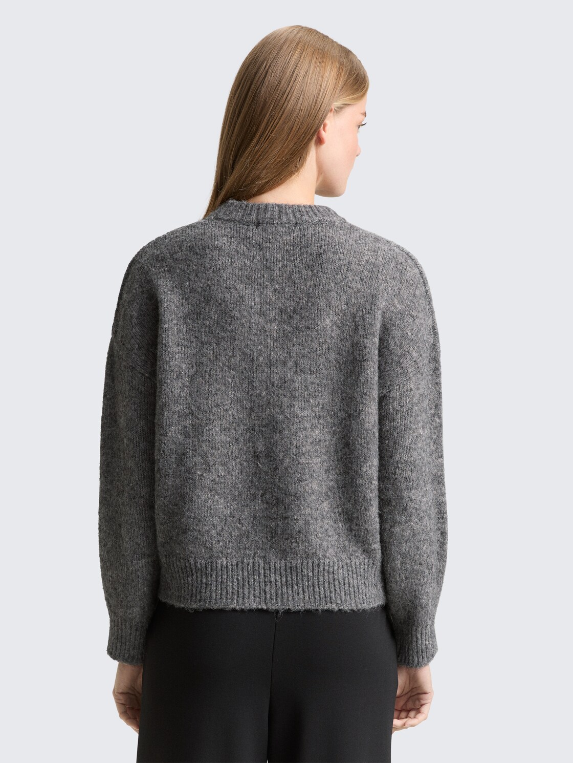 Oversize Strickpullover - Stormy Gray Melange