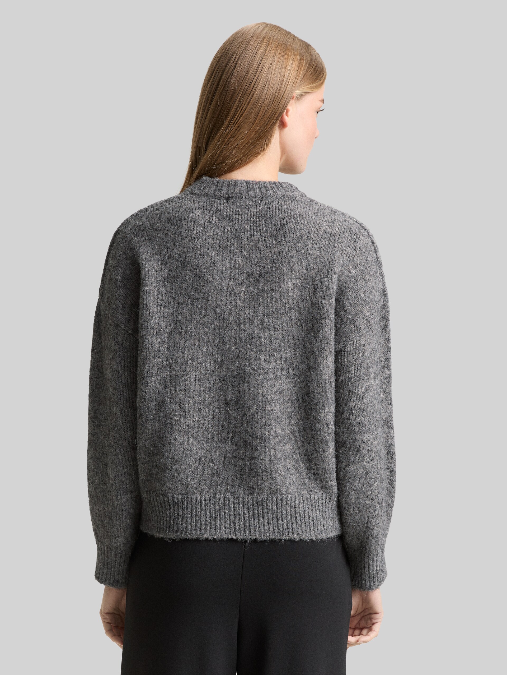 Oversized knitted jumper - Stormy Gray Melange