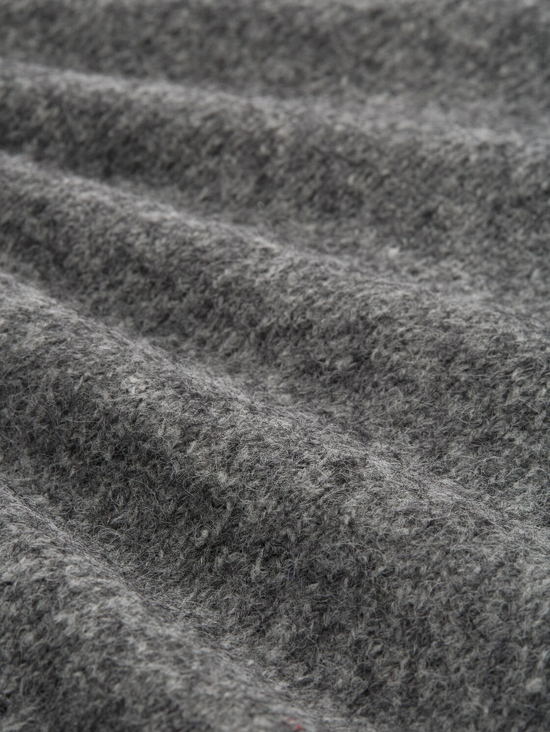 Oversize Strickpullover - Stormy Gray Melange - Material-Ansicht