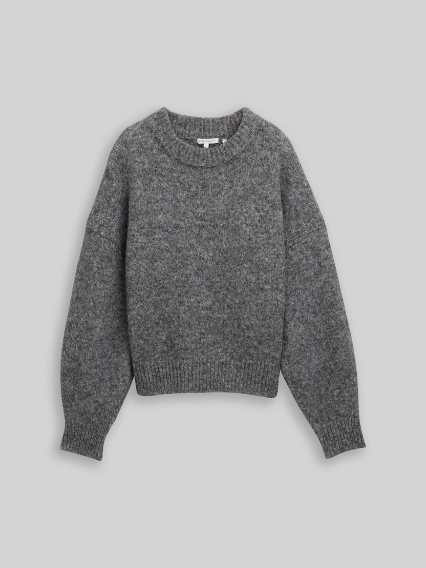 Pull en maille oversize par Denim Female, Stormy Gray Melange