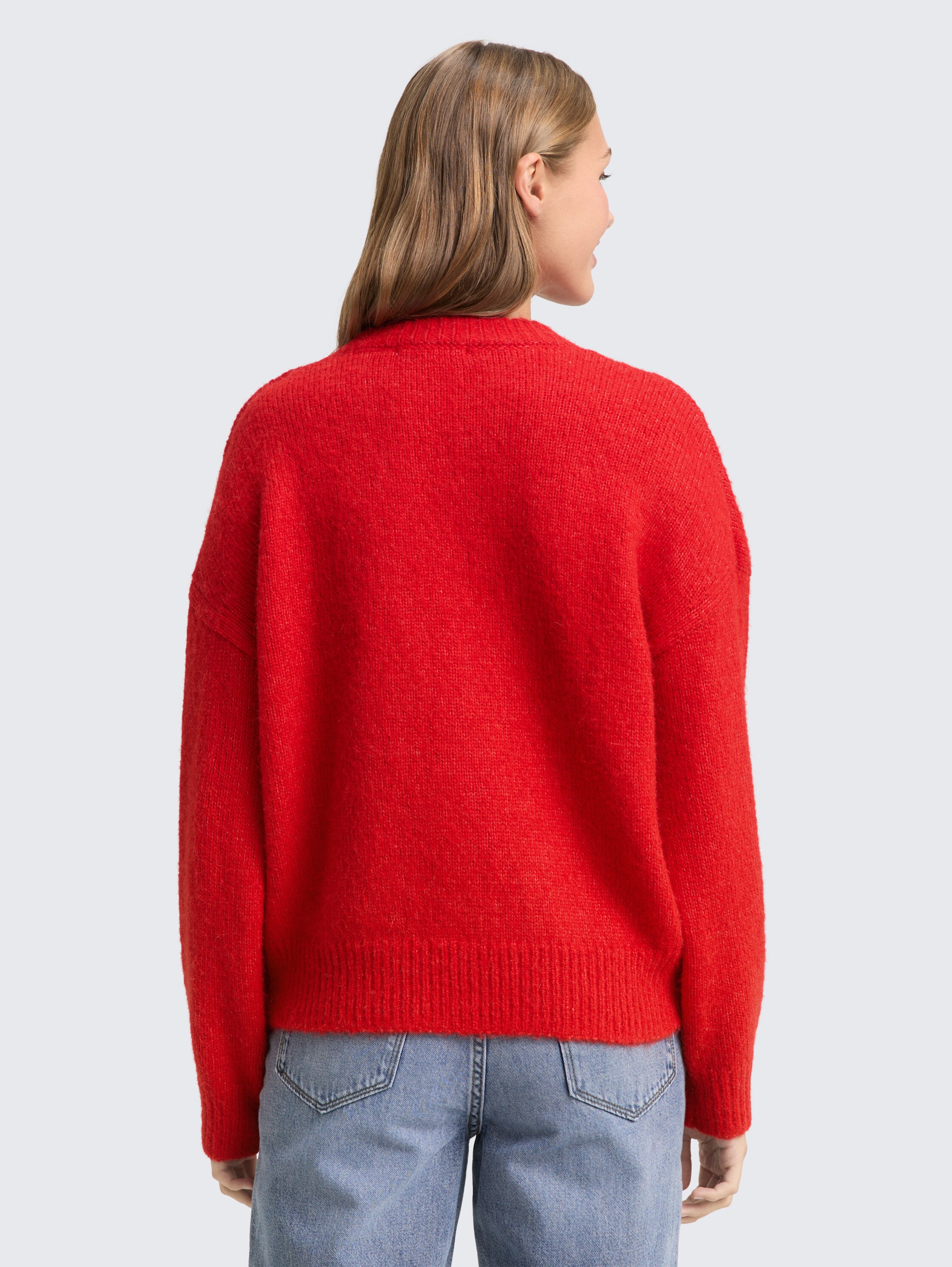 Oversize Strickpullover - brilliant red
