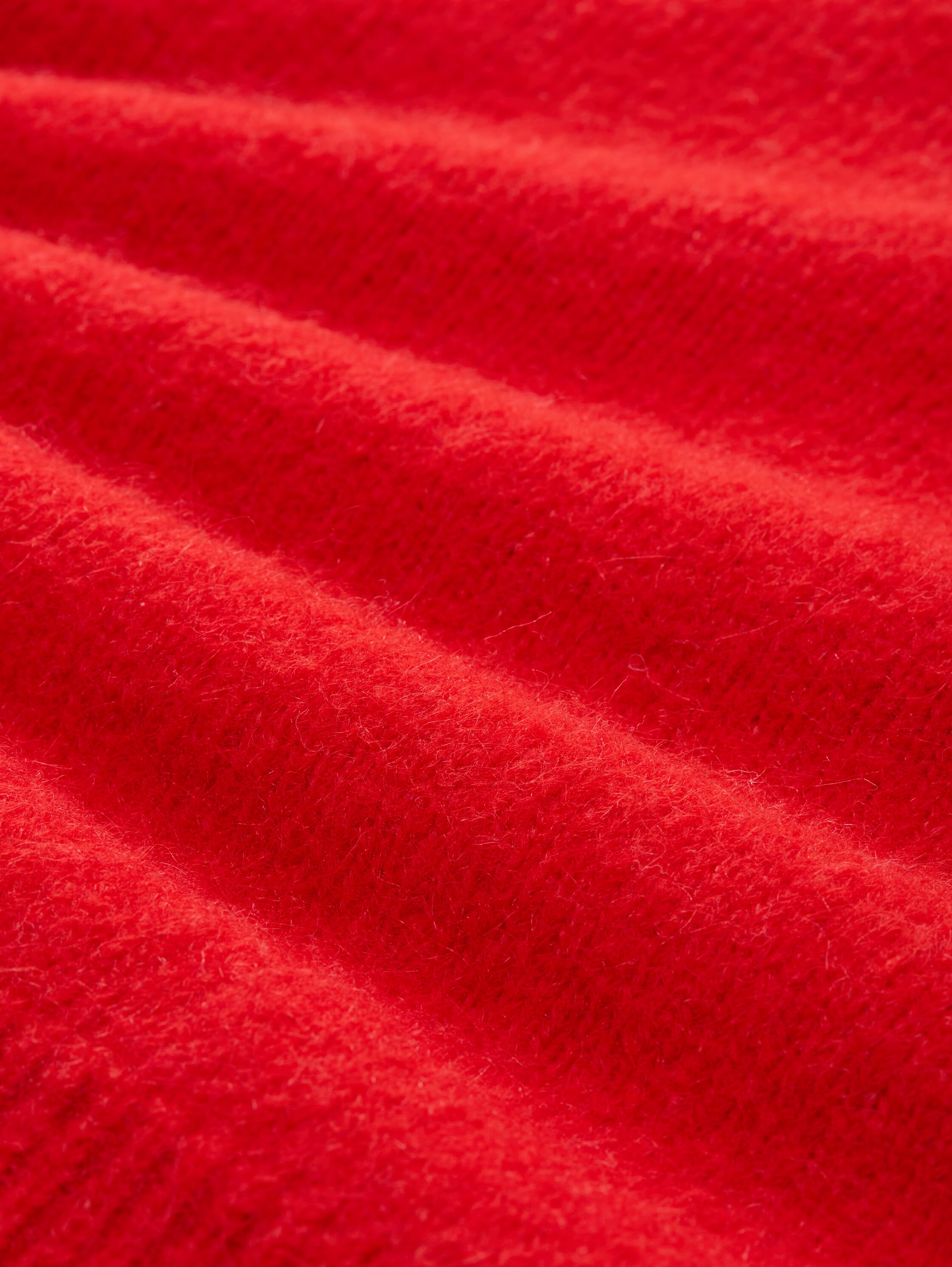 Oversize Strickpullover - brilliant red - Material-Ansicht