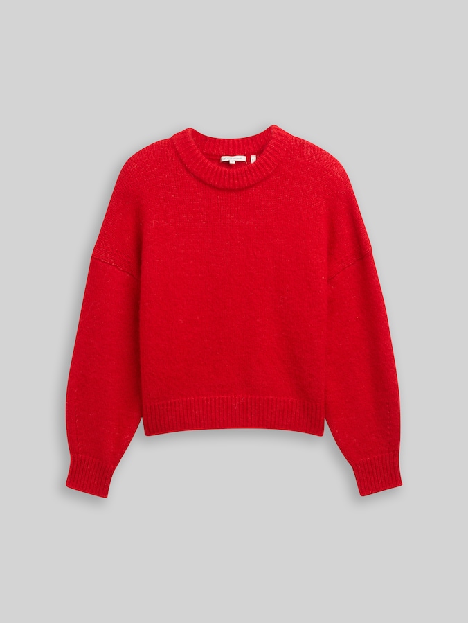 Oversized gebreide trui door Denim Female, brilliant red