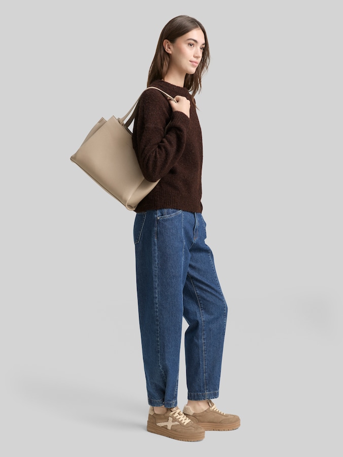 Oversize Strickpullover von Denim Female, soft chocolate brown melange