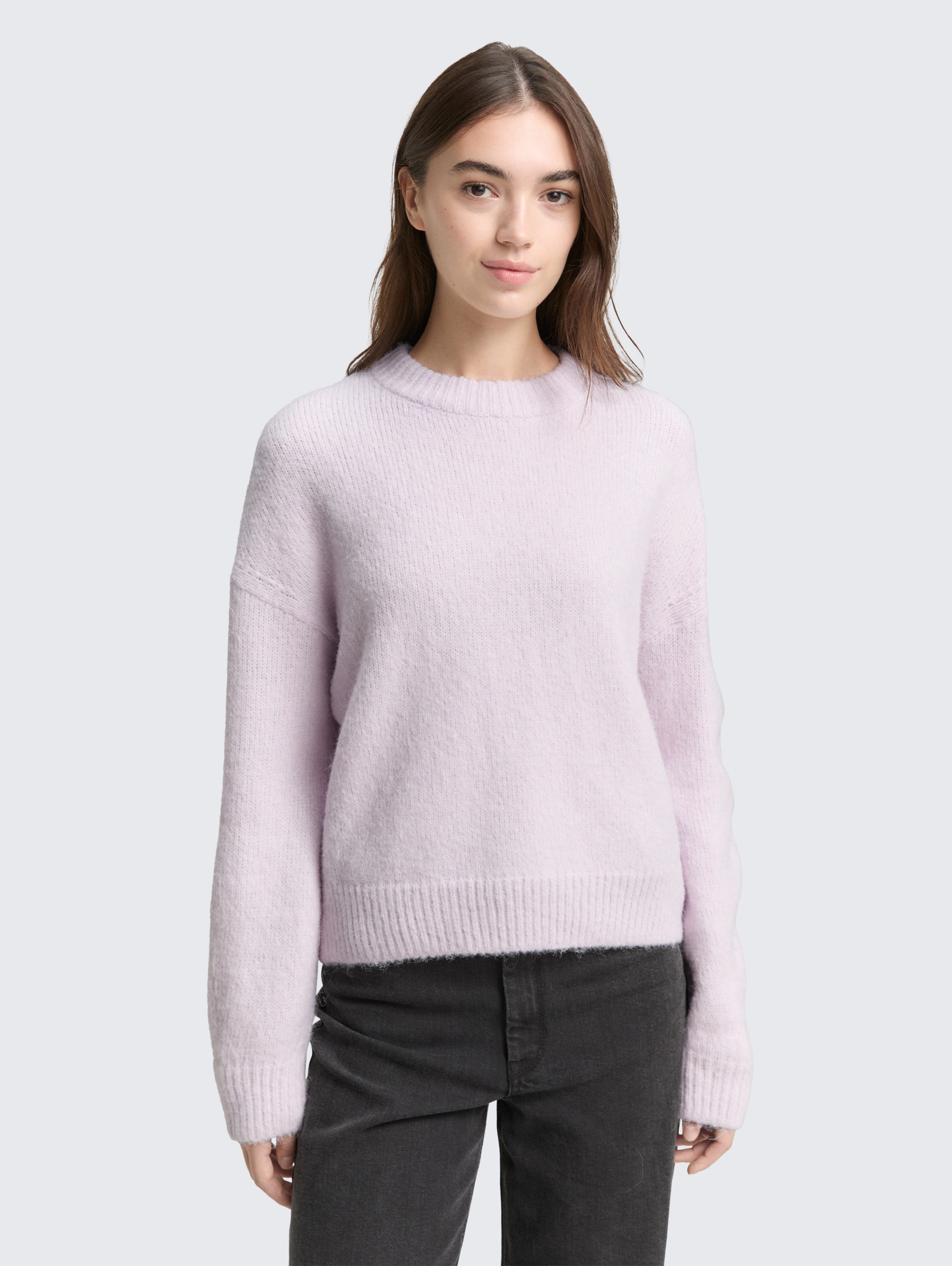 Oversize Strickpullover von Denim Female, lilac fog melange