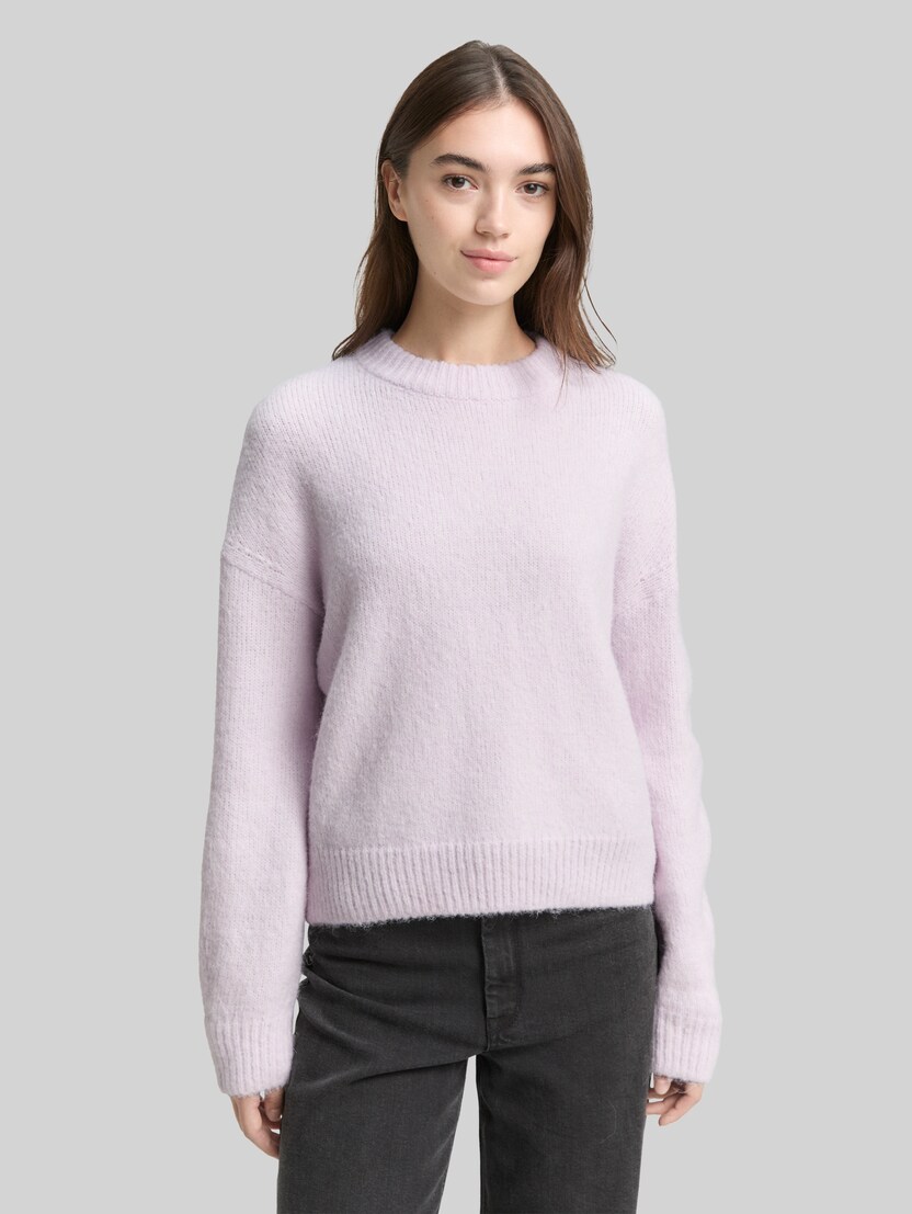 Oversized gebreide trui door Denim Female, lilac fog melange