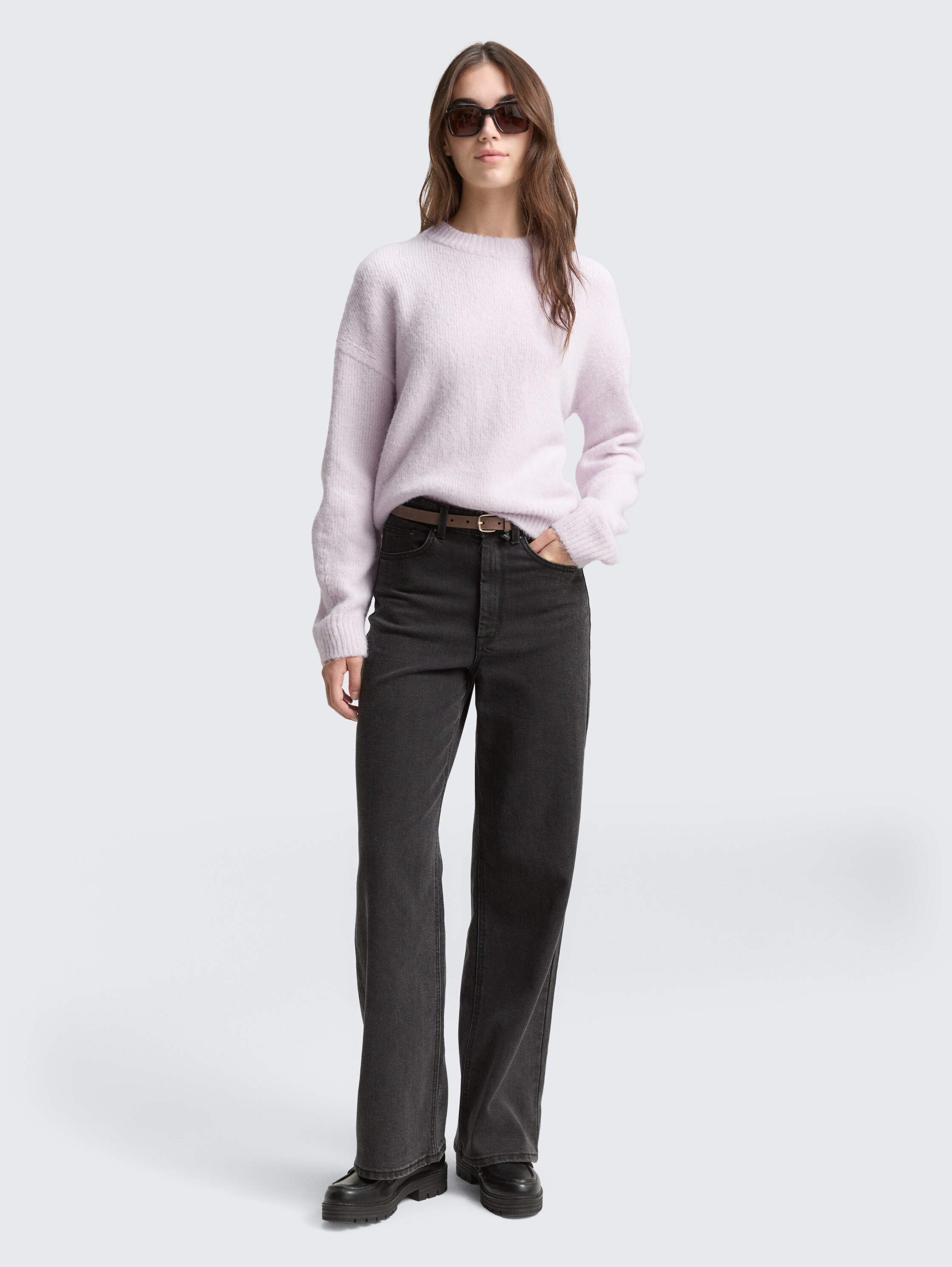 Oversize Strickpullover - lilac_fog_melange - 