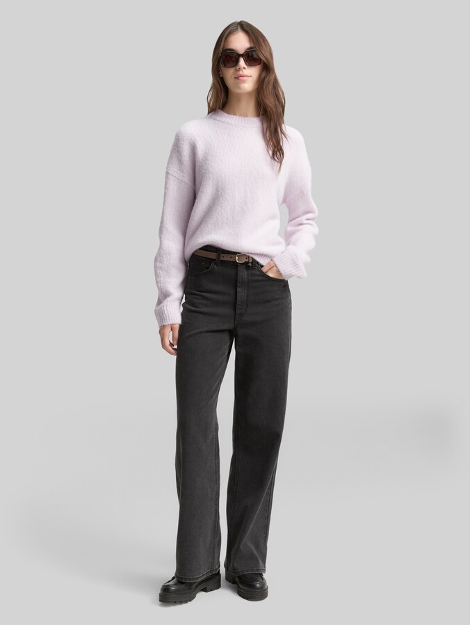 Oversize Strickpullover von Denim Female, lilac fog melange